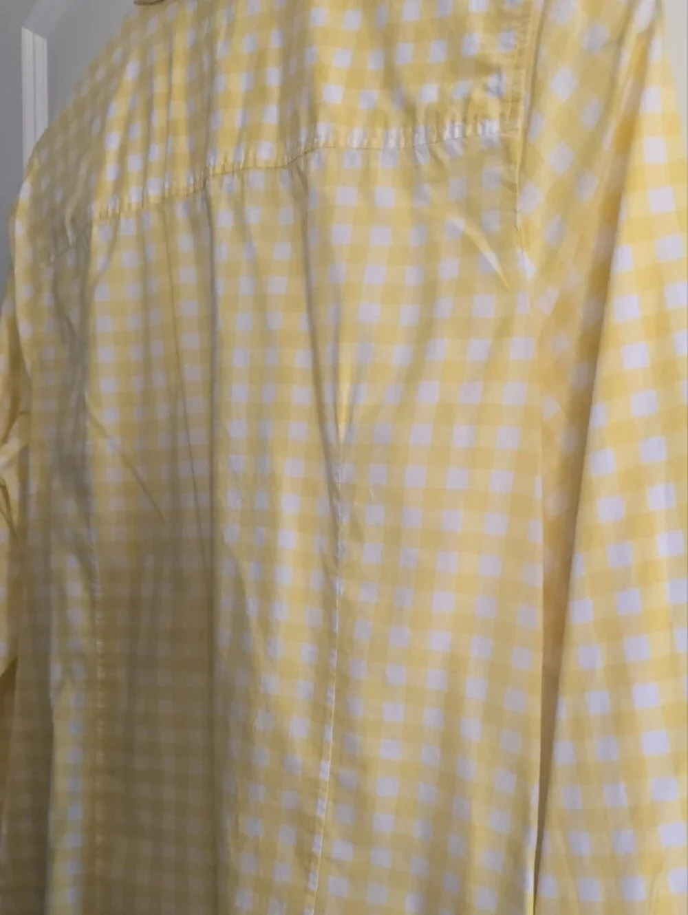 J. Crew Yellow and White Gingham Button-Down Shirt